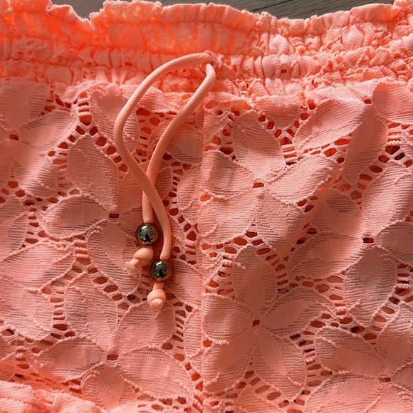 Victoria Secret Neon Orange Lace Eyelet Shorts - Size M - Picture 3 of 7